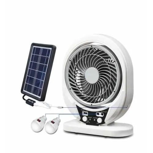 7 Inches 3 In 1 Rechargeable Fan + Solar + Bulbs - 7''