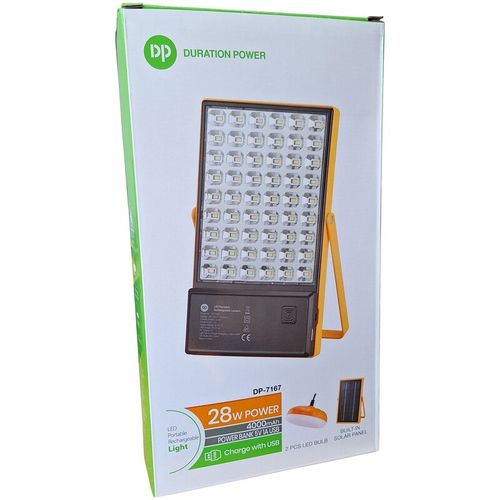 Dp Led Light Rechargeable LED Floodlight Light With Solar Panel & 2 Bulbs