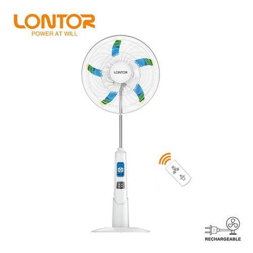 Lontor 18-Inch Rechargeable Standing Fan - White CTL-CF034-18-C