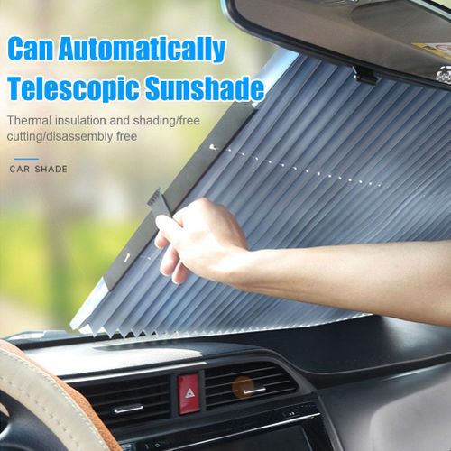 Retractable Car Sunshade - Black