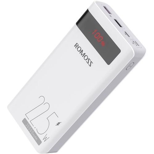 Romoss 30000mAh Power Bank, 22.5W USB C PD20W Fast Charging LED Display