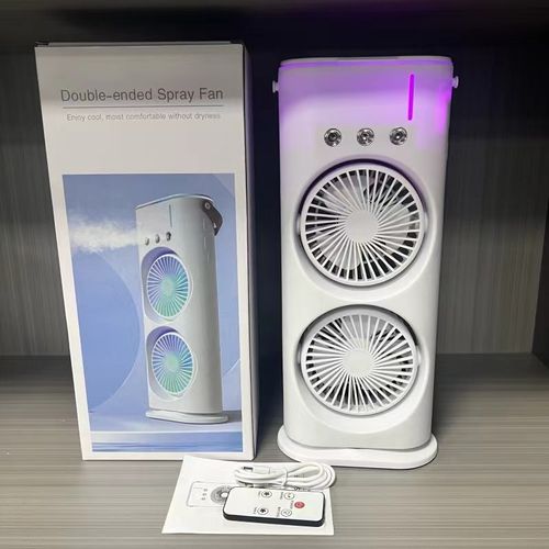 Rechargeable Head Air Cooler Fan With Humidifier & Remote