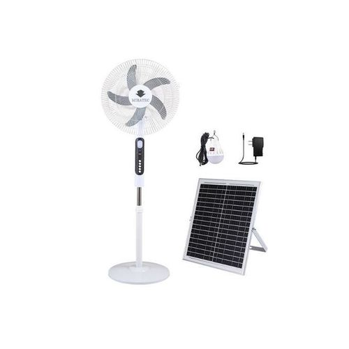 18'' Inch Rechargeable Fan +Solar Panel + 2-Bulb