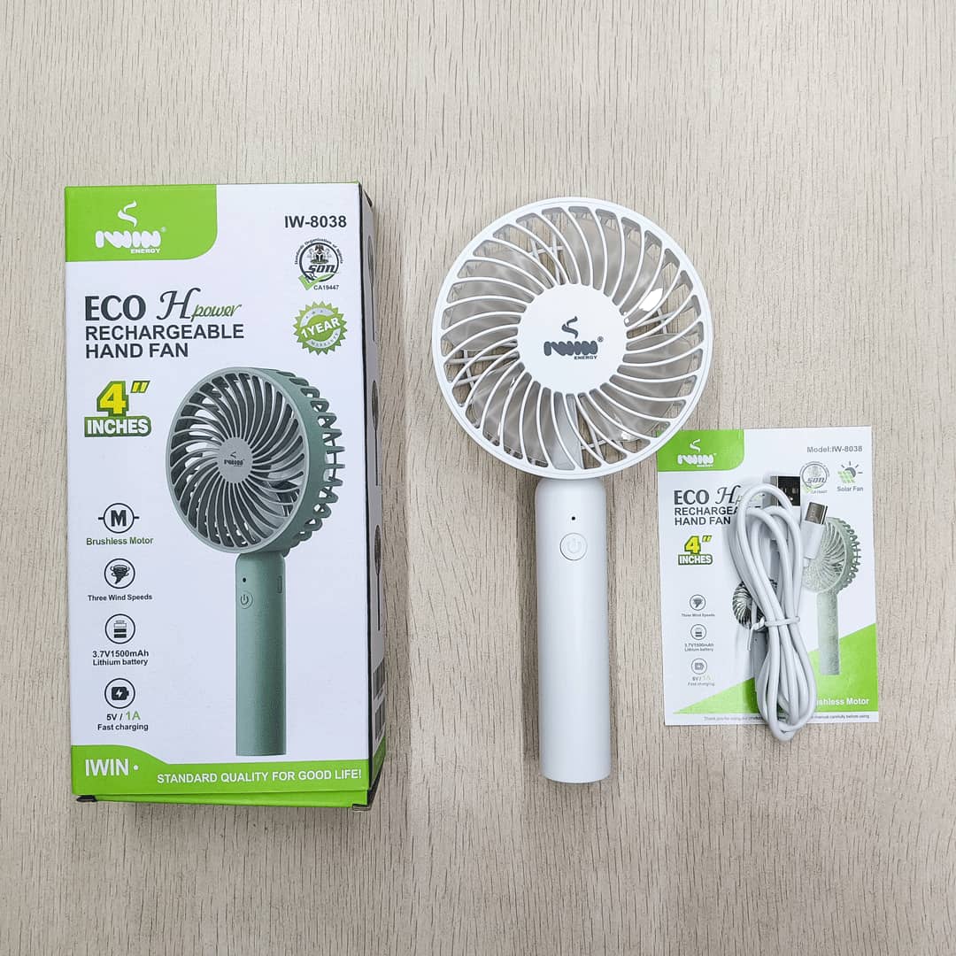 IWIN ENERGY rechargeable hand fan-4 inches