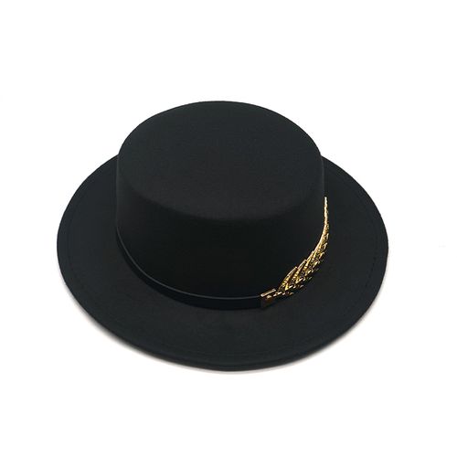 Women Vintage Fedora Wide Brimmed Elegant Ladies Flat Top Jazz Hat