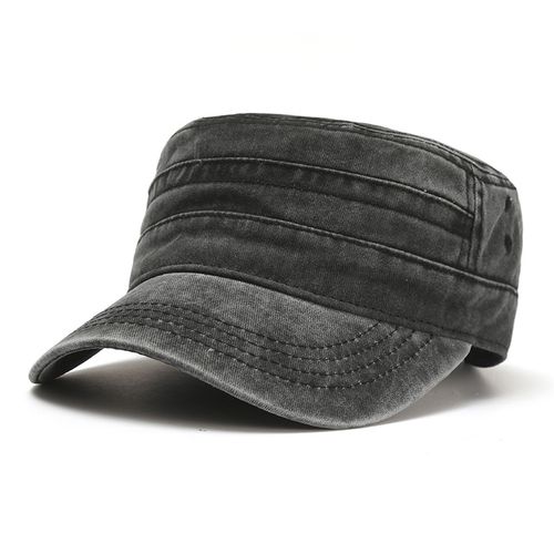 Men's Flat Hat Summer Base Ball Face Cap - Black