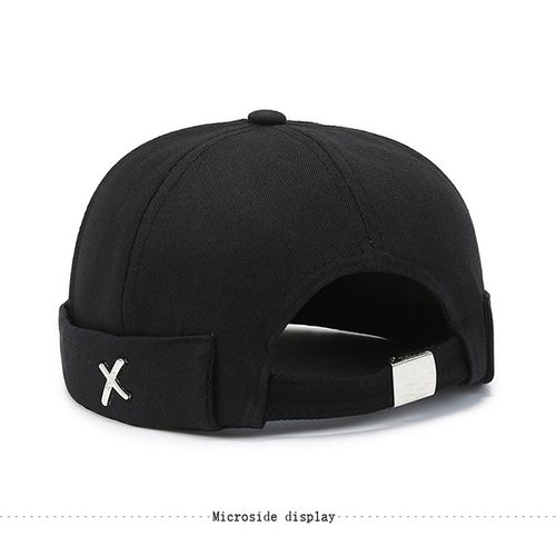 Unisex Adjustable Skullcap Melon Skin Hat Hip Hop - Black