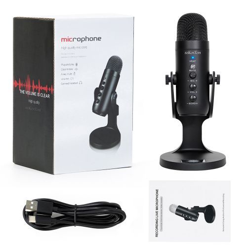 Condenser Microphone USB Gaming Microphone For PC Computer Streaming Video Podcasting Studio Recording