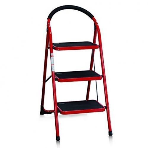 3 Steps Multipurpose Ladder For Home, Office, Store-Red