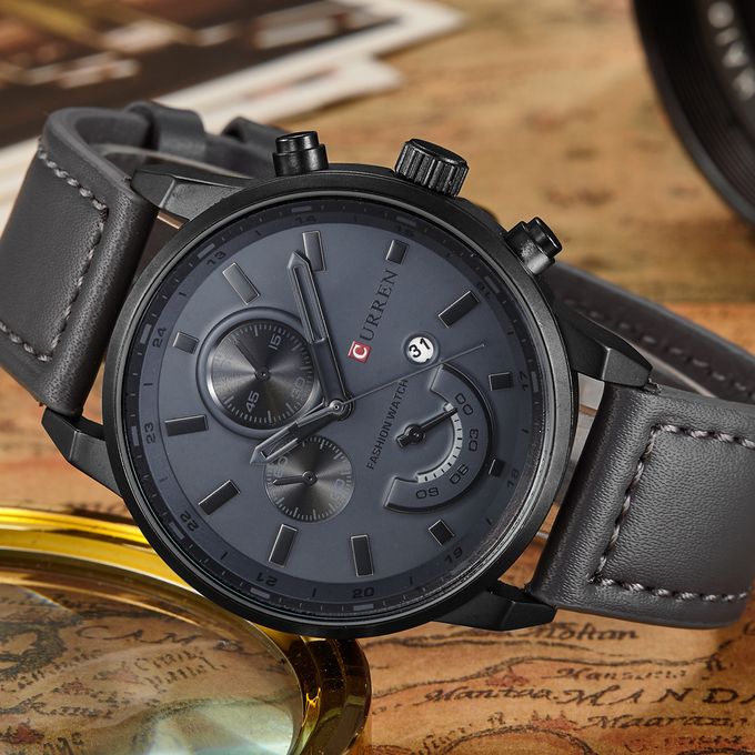 Curren New Brand Fashion Quartz Men Watch PU Leather W/