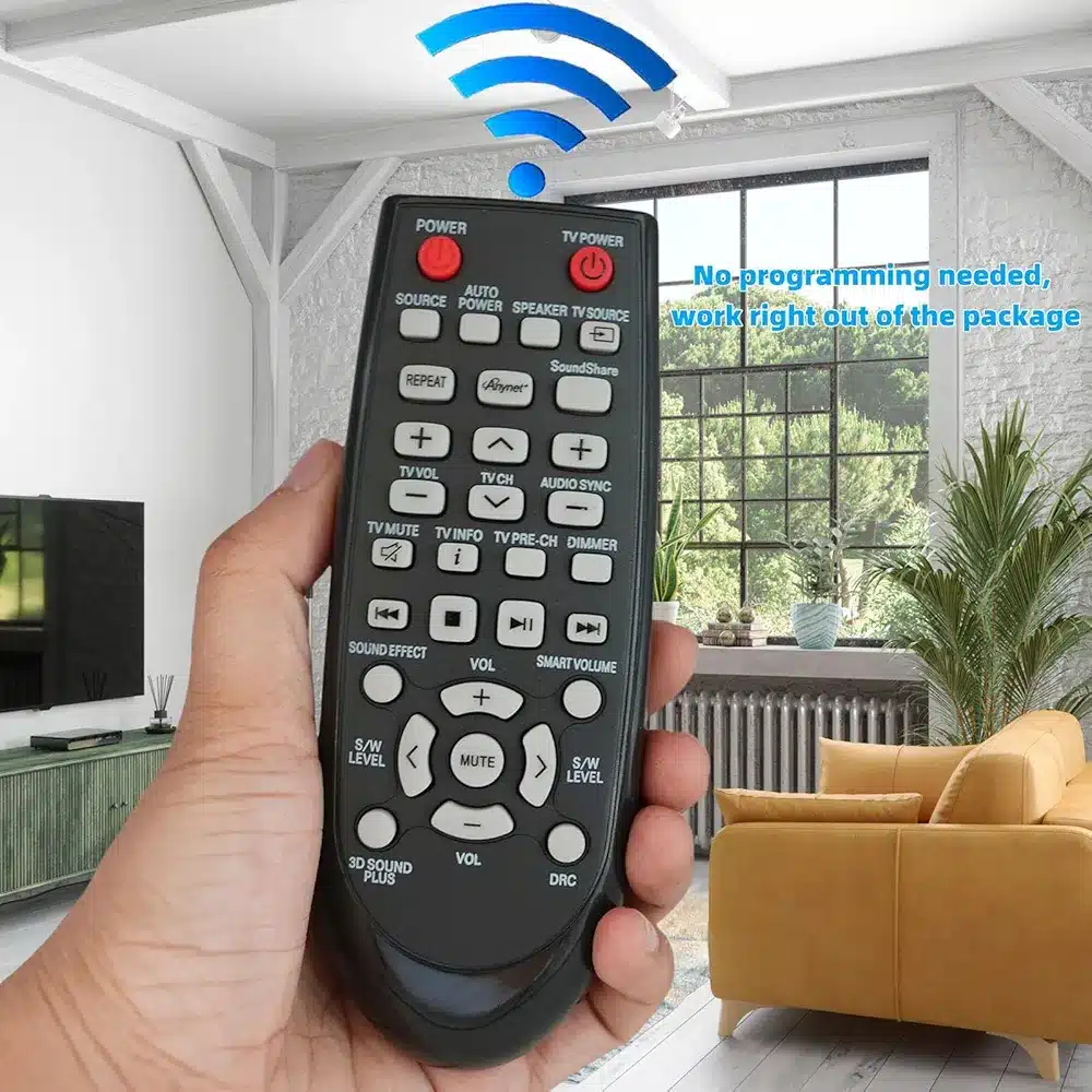 Kassionel Replacement Remote Control Compatible for Samsung HW-D350/ZF HW-D450/XU HW-D550 HW-E350 HW-E450/ZAZZ01 HW-F355/ZA HW-F551 HW-H550 Home Theater Sound Bar System