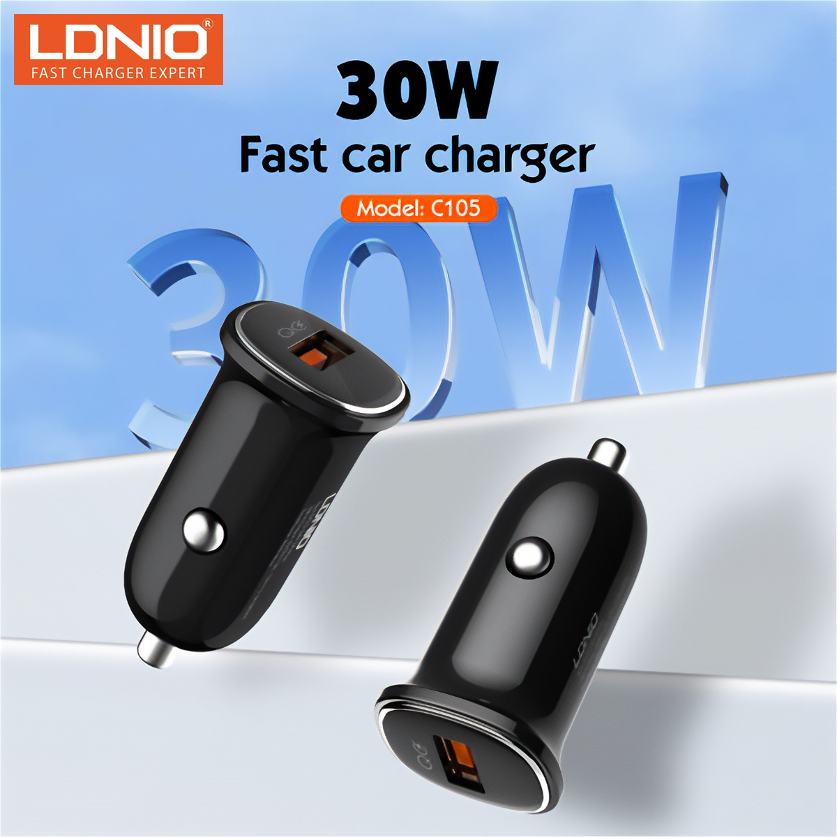 LDNIO DC12-24V 30W USB-A Car Charger C105