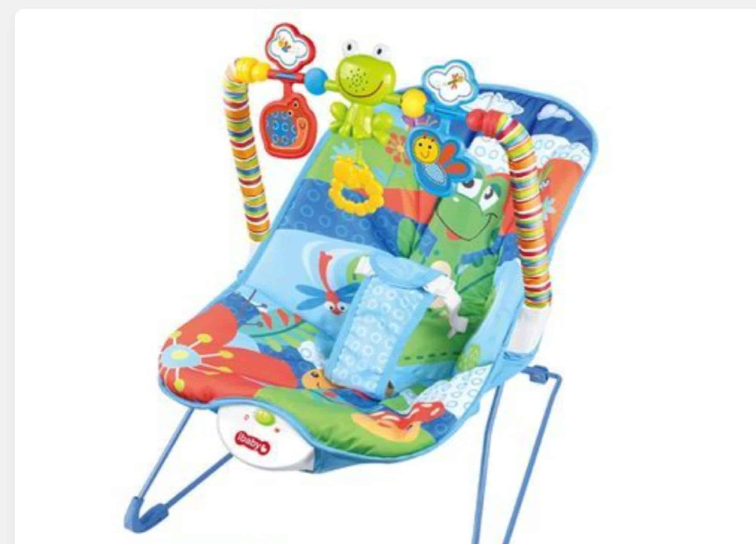 Baby Bouncer - Swing With Soothing Vibrations, Play Arch With 3 Toys
