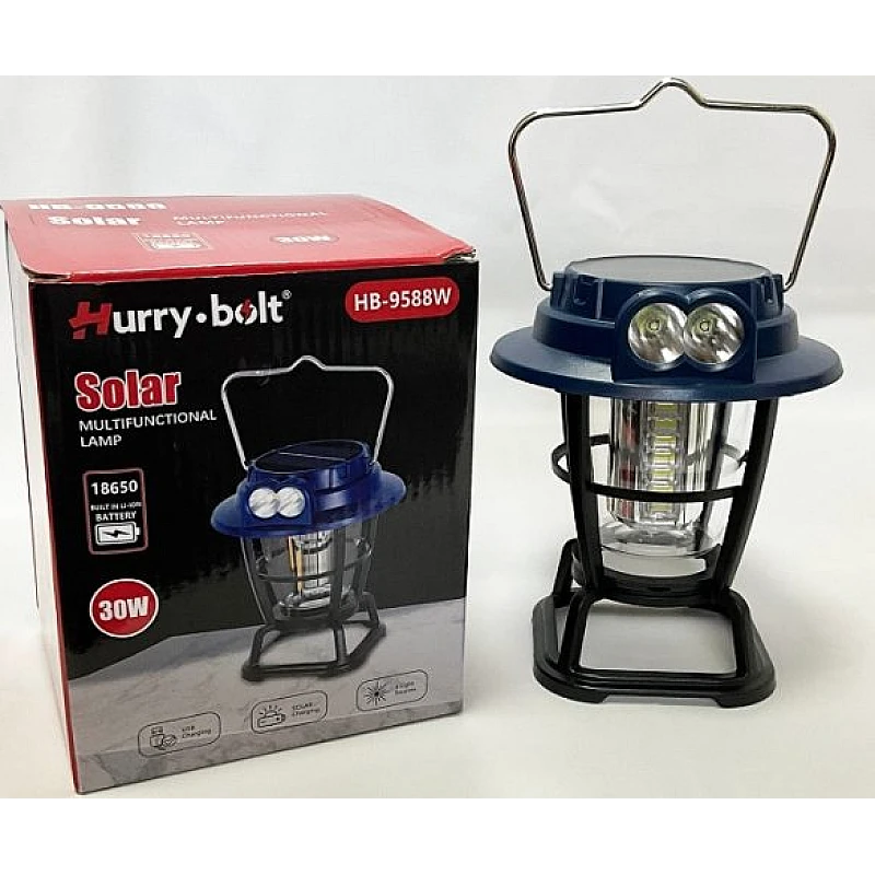 Rechargeable lens/LED lantern with solar panels – HB9588W