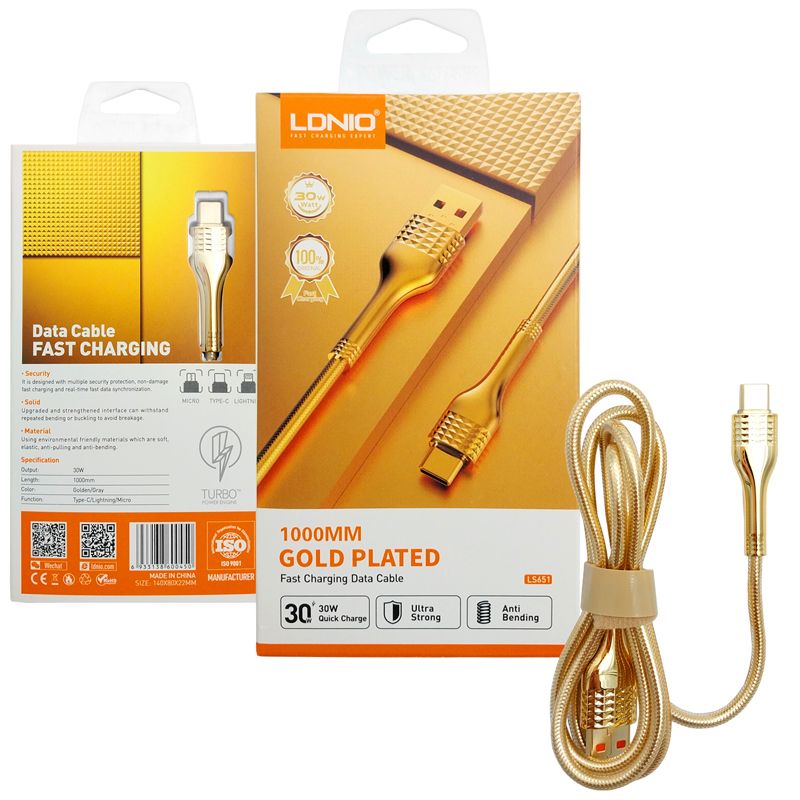 LDNIO LS652 30W Fast Charge & Data Cable for Laptop, Tablet & Phone- Type-C