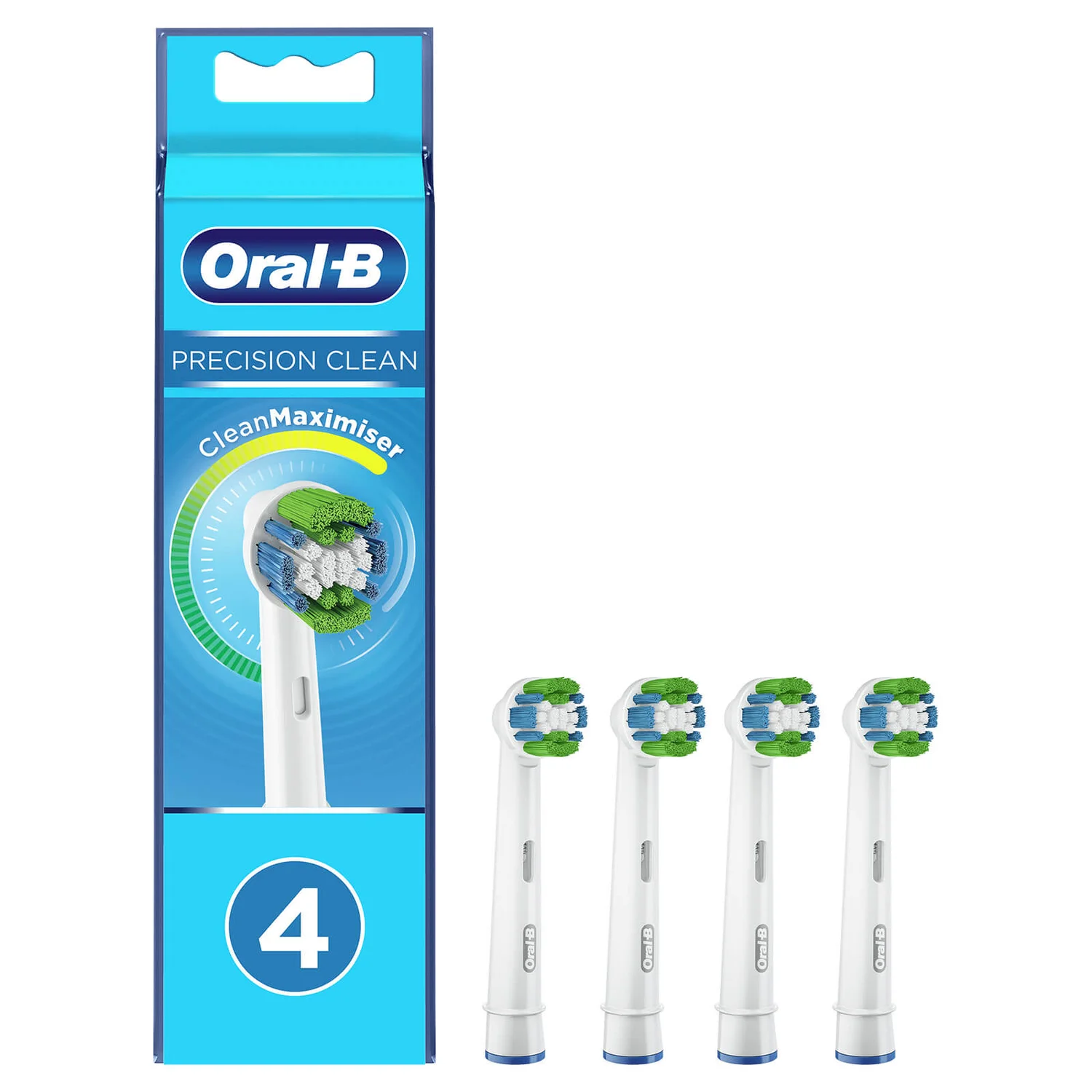 Oral B Precision Clean Toothbrush Head with CleanMaximiser Technology, Pack of 4 Counts