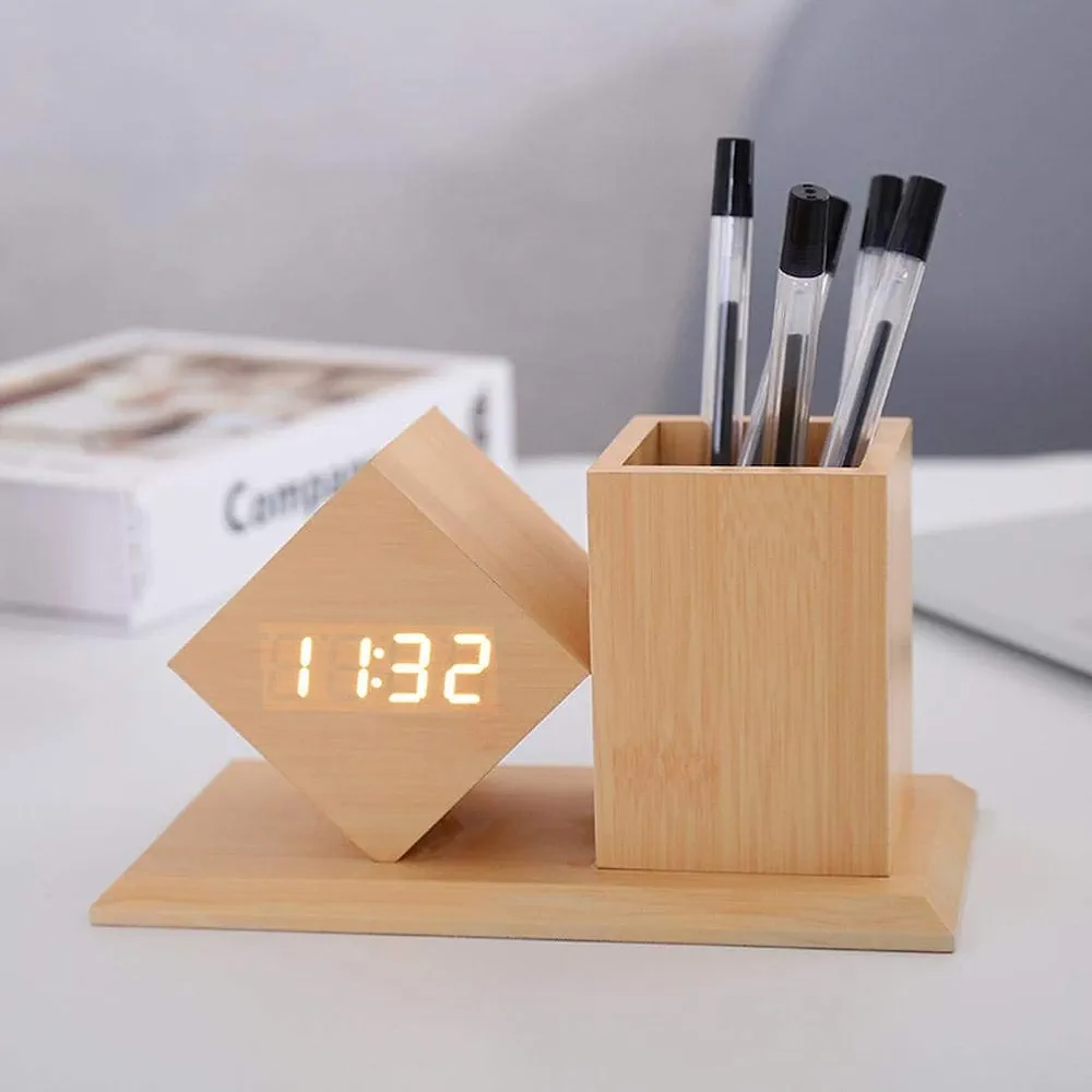 Wooden Led Digital Alarm Clock