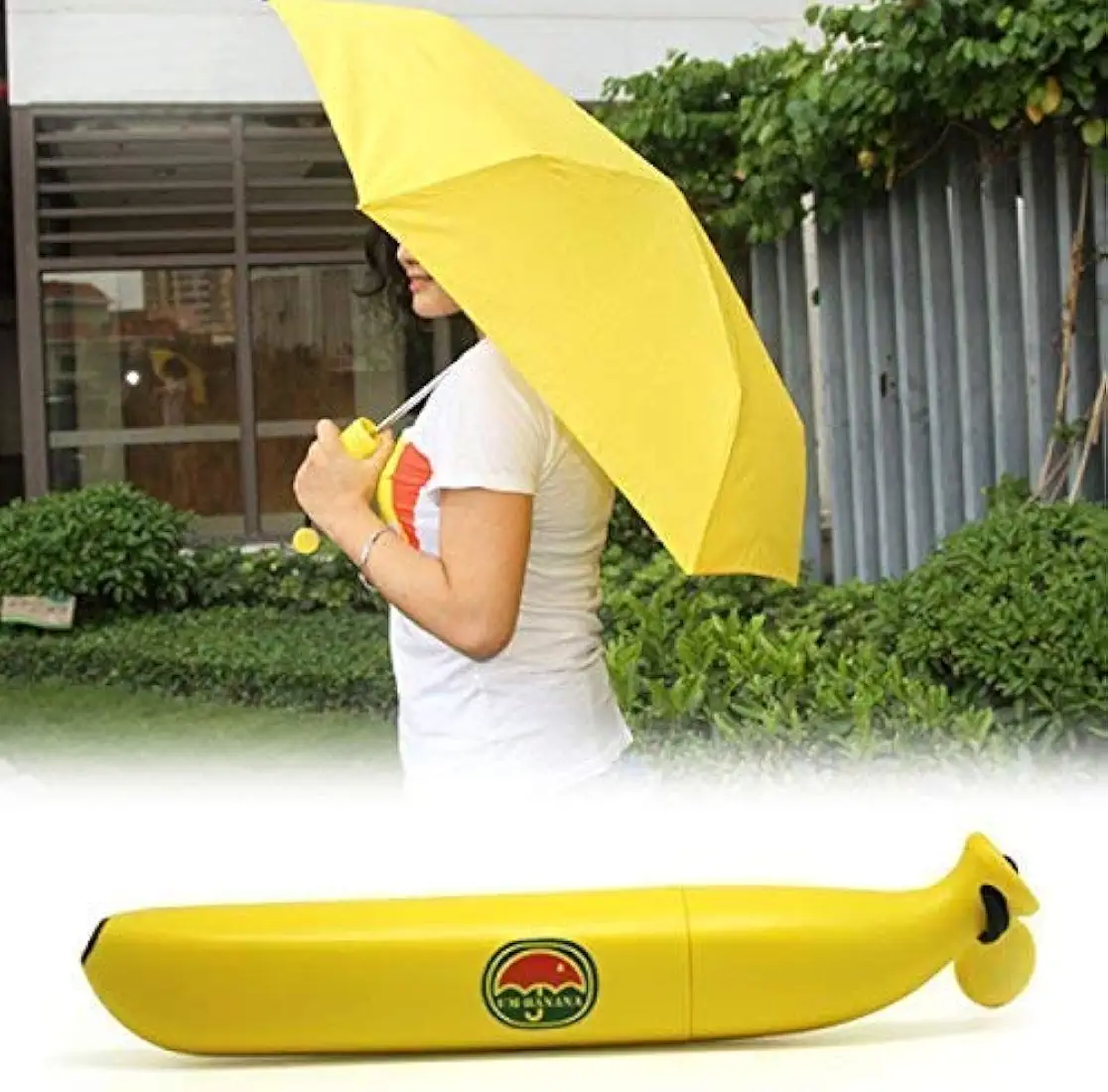 Generic Stylish Banana Shape Mini Folding Umbrella
