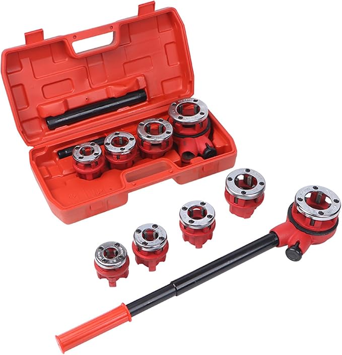 Ratchet Pipe Threader Kit Portable Manual Ratcheting Pipe Threading Tool Set