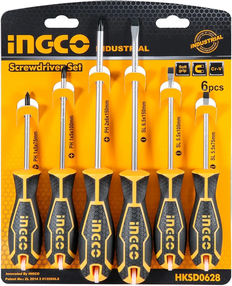INGCO HKSD0628 Screwdriver Set, Set of 6, Torx Screwdriver, Precision Screwdriver Set