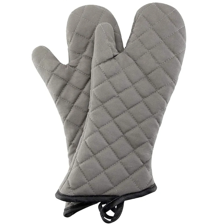 Heat Resistant Pot Holders, Flexible Oven Hand Gloves, Grey
