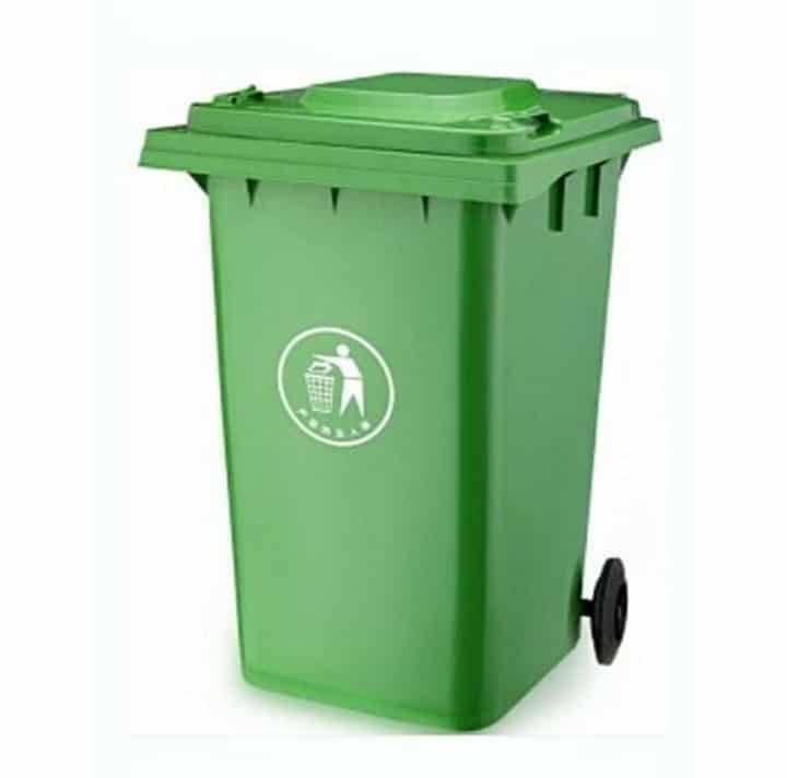Green 240-liter waste bin