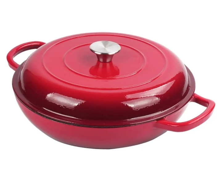 Beautiful Red Enamel Cast Iron Pot