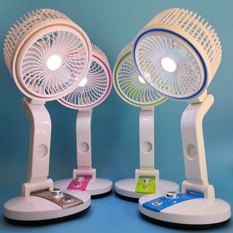 Foldable Rechargeable Table Fan With LED Light
