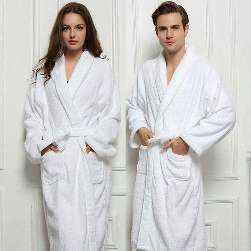 1pc Unisex Microfibre Bathrobe / White Bathrobe