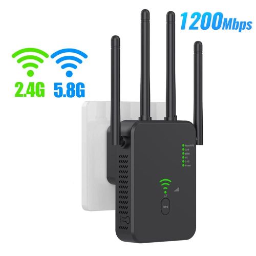 Wireless WiFi Repeater 1200Mbps Wifi Signal Booster Dual-Band 2.4G 5G WiFi Extender 802.11ac Gigabit WiFi Amplifier WPS Router