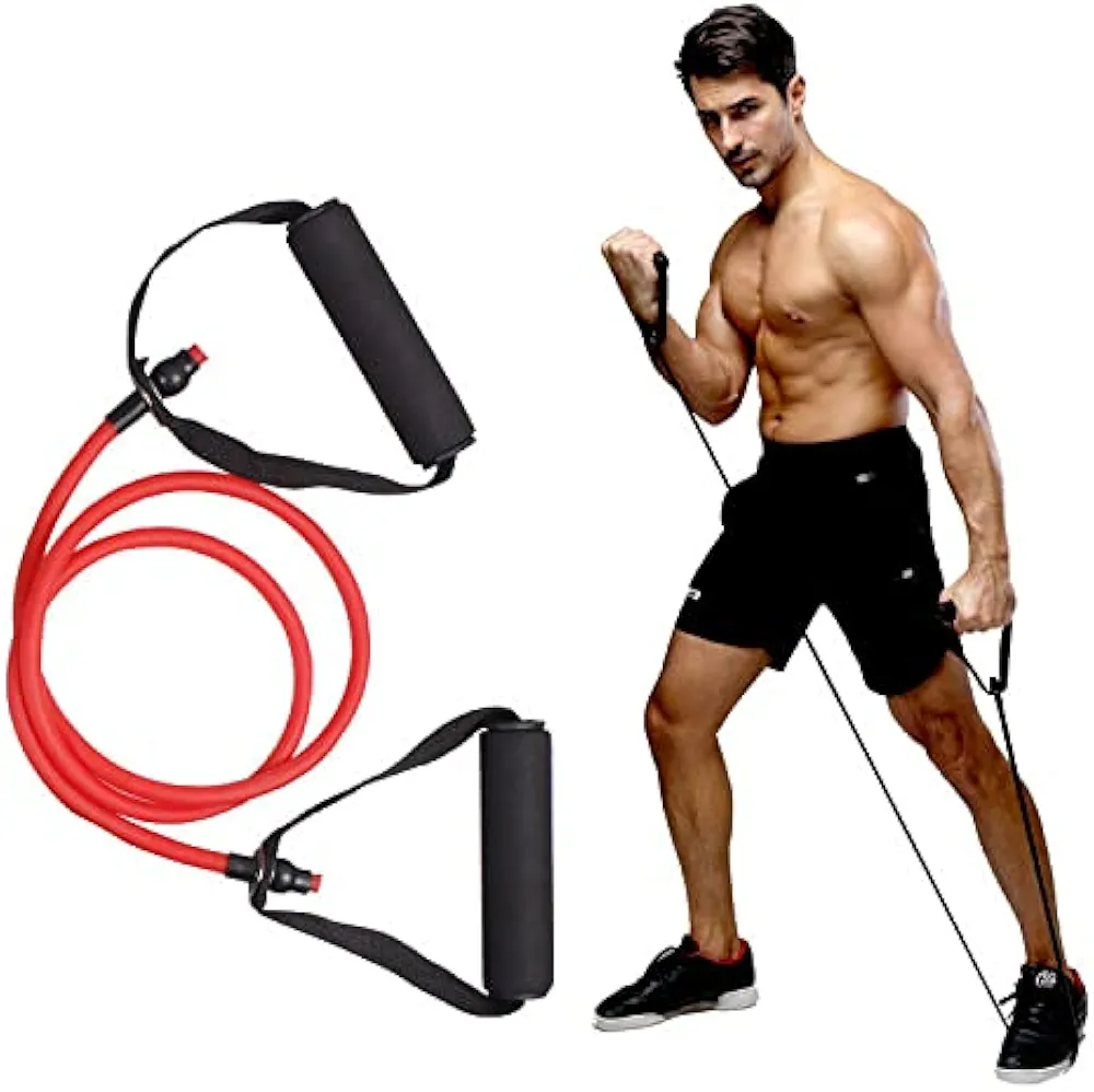 BigCloud Resistance Tube Exercise Bands for Stretching, Workout, and Toning for Men and Women for Gym and Home Equipment (Multicolor)