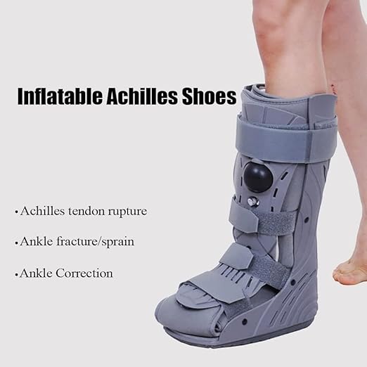 Ankle Fracture Boot Walker Boot Foot Semi-rigid Frame And Straps Full Wrap Inflatable System For Sprained Ankle, Foot Pain Recovery, Stress Fracture, Broken Foot, Achilles Tendonitis