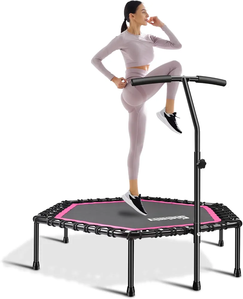 Gielmiy Fitness Trampoline Ø approx. 101 cm, outdoor/indoor mini trampoline, Spray Training Aerobic Trampoline, Gewicht to 150 kg