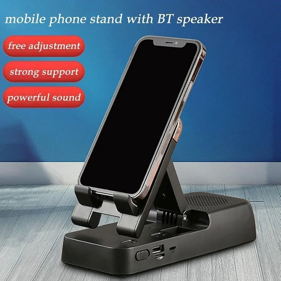 Phone Stand with Bluetooth Speaker and Slip for iPhone M7E5 Station for Charging