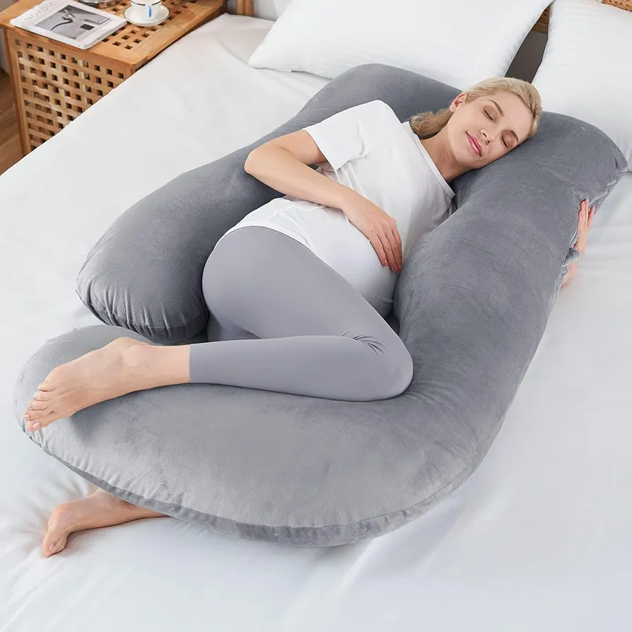 Sasttie Pregnancy Pillows for Sleeping, U Shaped Full Body Pillow for Side Sleepers, Maternity Pillow for Pregnant Women Pregnancy Must-Have