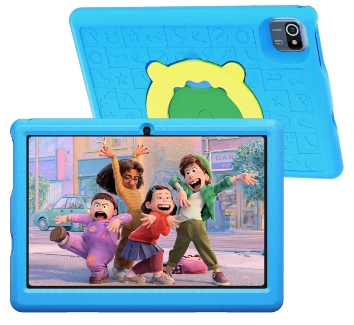 Tablet for Kids, HiGrace Tablet 10 inch with Parental Control, Android 11 Quad-core Kids Tablet 2GB RAM+32GB ROM 6000mAh Dual Camera Wifi Bluetooth Kid-Friendly Case Blue