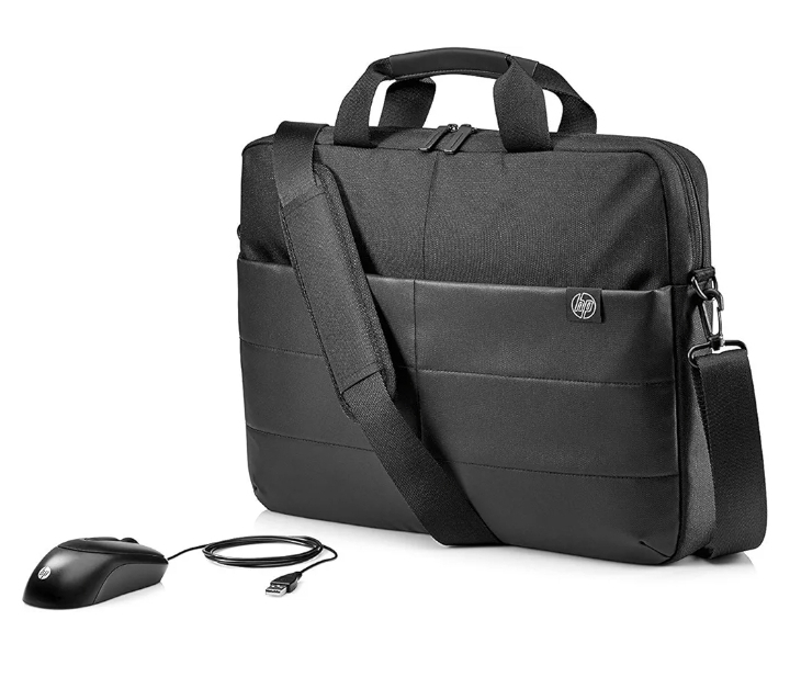 HP 15.6-inch Laptop Briefcase with Pre-Bundled Wired Mouse (Black)