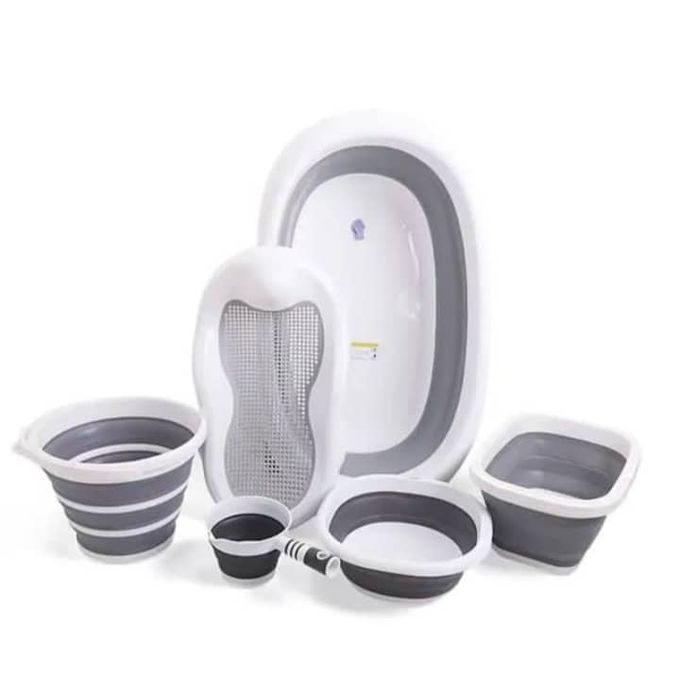Foldable Baby Bath Tub With Accessories 6-in-1 Set
