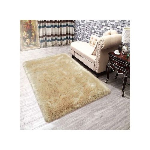 Soft Fluffy Rugs Faux Sheepskin Area Rug (Cream)