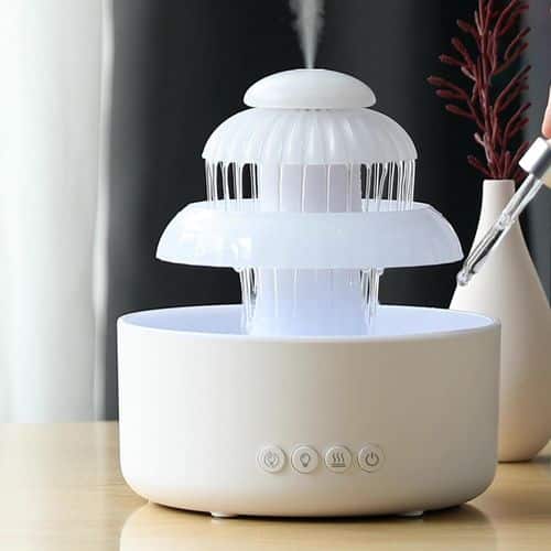 Waterfall HumidifierRain Clouds Diffuser Rains Sound With 7 Changing Colors