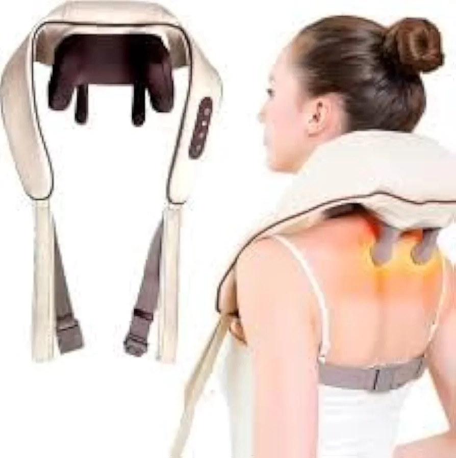 3d Kneeding Massage Mini Shiatsu Neck Massager, Shoulder Neck Massager with Heat for Pain Relief Deep Tissue, Neck, Back, Shoulder, Leg Electric Kneading Massager, Perfect Gifts for Men Women Dad