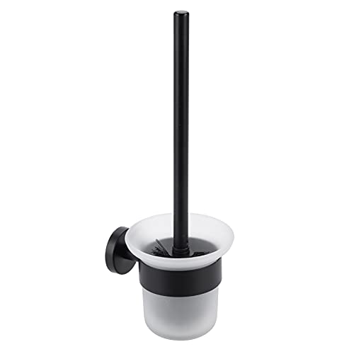 JUST Black Toilet Brush Holder without Drilling Stainless Steel 