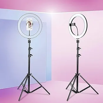 10 Selfie Ring Light with Tripod Stand, LED Ring Light & Phone Holder for iPhone Android,Ringlight for Live Stream/Makeup/Photography 2700K-6500K