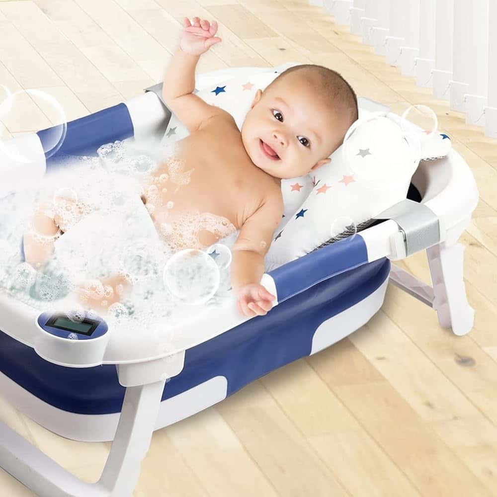 Foldable Baby Bath Tub With Thermometer for Real Time