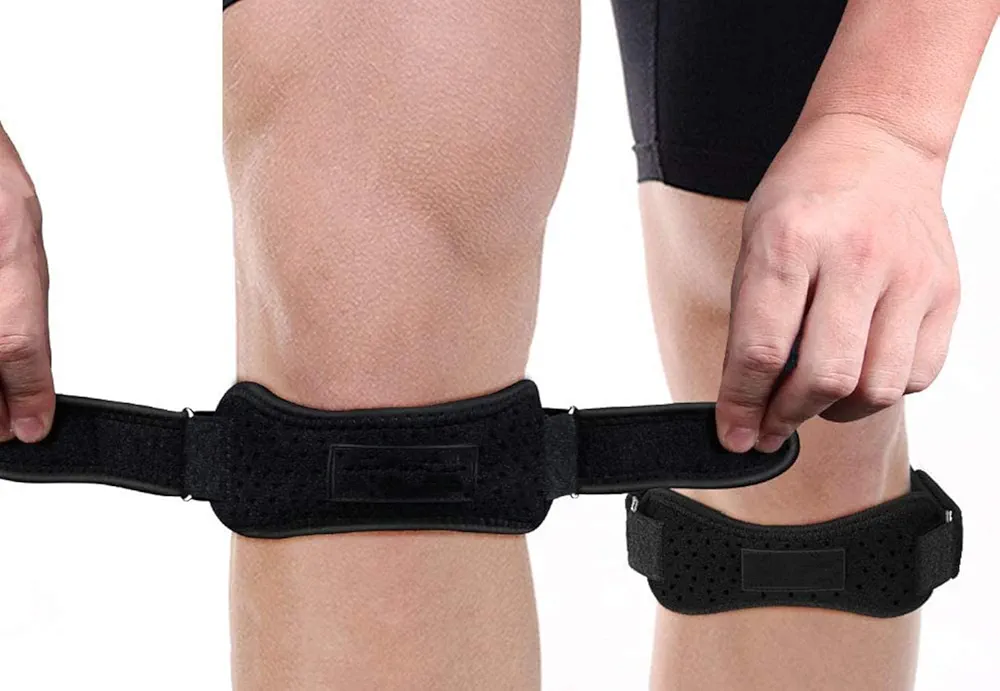 Patella Strap Knee Brace Support, 2 Pack Knee Brace for Arthritis, ACL, Running, Basketball, Meniscus Tear, Sports, Athletic Best Knee Brace for Hiking, Soccer, Volleyball & Squats