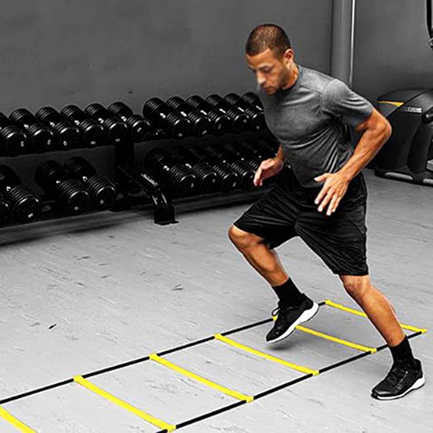 Agility Ladder Fixed Agility Ladder,Step Training Jump Ladder, Speed and Agility Training Set, for Kids Adults Outdoor Football Speed Training