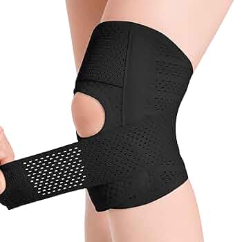 Knee Brace with Side Stabilizers Relieve Meniscus Tear Knee Pain ACL MCL Arthritis,Joint Pain Relief, Breathable Adjustable Knee Support Suitable for Men and Women with Sports Injuries