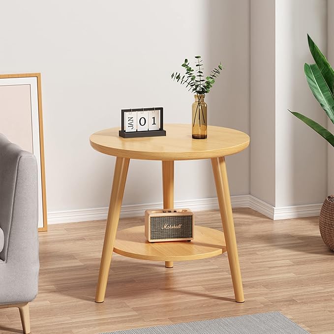 Table/end Table/Wooden Side Table/Small Round Table/Modern Leisure Table for Living Room, Balcony, Sofa Side, Bedroom (Wooden)