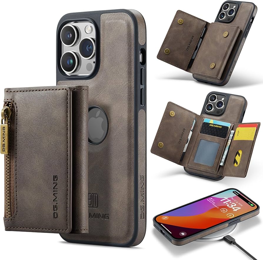 2in1 Detachable Wallet Case for iPhone 15 Pro /16 Pro Max