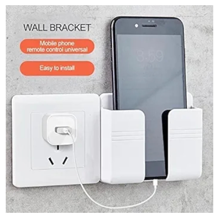 Wall Mounted Phone Holder 4 Charging Storage Case 4 Remote
